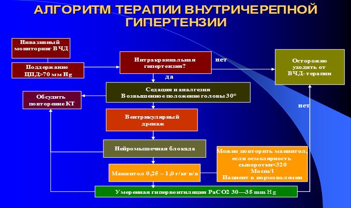 интенсивная терапия при сотрясении головного мозга ушибе