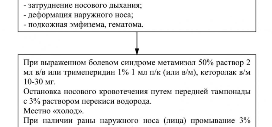 Ушиб носа карта вызова